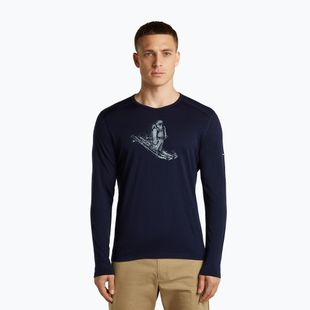 Лонгслів чоловічий icebreaker Merino 200 Oasis Crewe SkiingYeti midnight navy