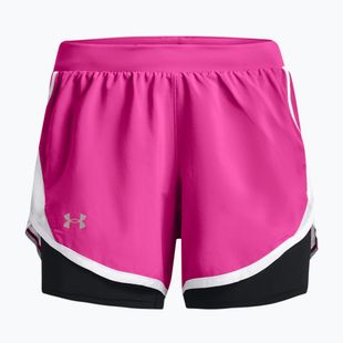 Шорти для бігу жіночі Under Armour Fly By 2.0 2N1 рожеві 1356200-652