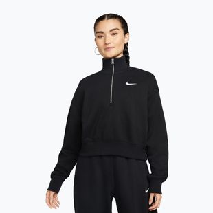 Кофта жіноча Nike Sportswear Phoenix Fleece 1/2 Zip Cropped black/sail