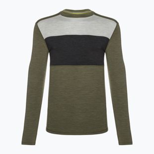 Термокофта чоловіча Smartwool Classic Thermal Merino Base Layer Colorblock Crew Boxed зелена SW016354K66