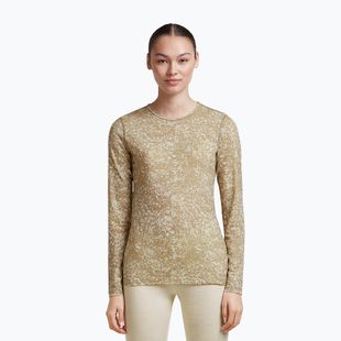 Лонгслів жіночий icebreaker Merino 200 Oasis Crewe Moss Bloom cumin/undyed/aop