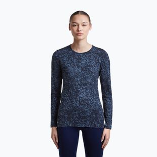 Лонгслів жіночий icebreaker Merino 200 Oasis Crewe Moss Bloom navy/dawn/aop