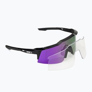 Окуляри сонцезахисні 100% Speedcraft SL polished black/hiper polarized lavender mirror
