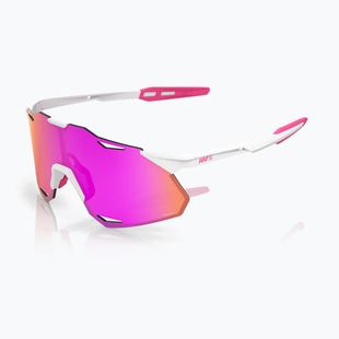 Окуляри сонцезахисні 100% Hypercraft XS matte white/pink/hiper vital pink mirror
