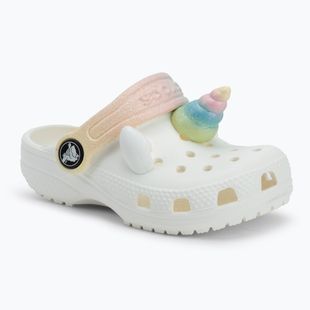 Шльопанці дитячі Crocs Classic IAM Rainbow Unicorn CgT chalk