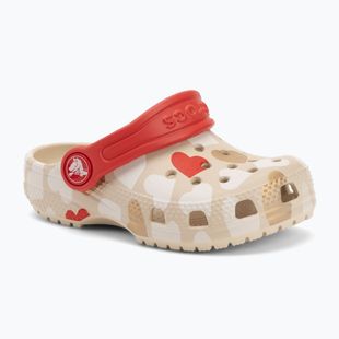 Шльопанці дитячі Crocs Classic Heart Print Clog sandstone