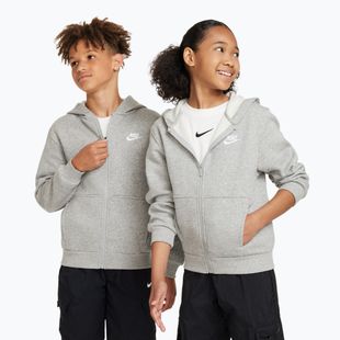 Кофта дитяча Nike Sportswear Club Fleece dark grey heather/base grey/white