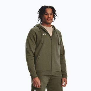 Кофта чоловіча Under Armour Rival Fleece FZ Hoodie marine dd green/white