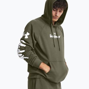 Кофта з капюшоном чоловіча Under Armour Rival Fleece Graphic HD marine od green/white