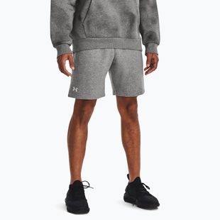 Шорти для тренувань чоловічі Under Armour Rival Fleece castlerock light heather/white