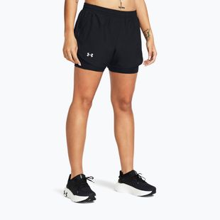 Шорти для бігу жіночі Under Armour Fly By 2in1 black/black/reflective