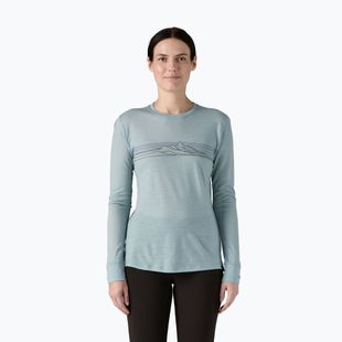 Лонгслів жіночий Patagonia Cap Cool Merino Blend Graphic strata stripe: thermal blue