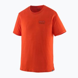 Футболка чоловіча Patagonia Cap Cool Merino Blend Graphic Shirt fitz roy strata/pollinator orange