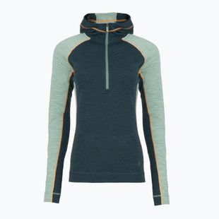 Кофта термічна жіноча Smartwool Classic Thermal Merino Base Layer 1/2 Zip Hoodie Boxed twilight/arctic green