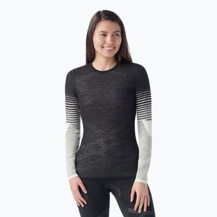 Лонгслів термічний жіночий Smartwool Intraknit Thermal Merino Baselayer Pattern Crew black