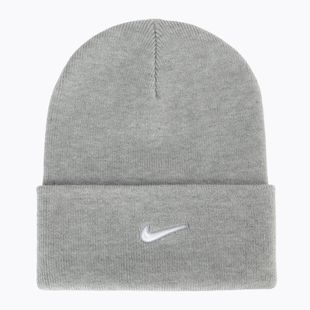 Шапка зимова Nike Peak Swoosh Beanie dark grey heather/white