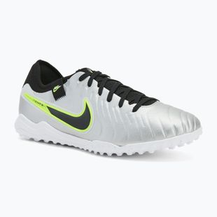 Кросівки футбольні чоловічі Nike Tiempo Legend 10 Pro TF metallic silver/volt/black