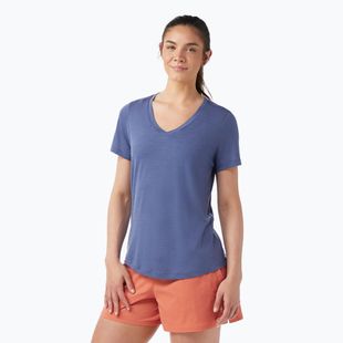 Футболка трекінгова жіноча Smartwool Active Ultralite V-Neck nightfall blue