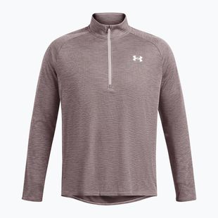 Чоловічий лонгслів Under Armour Tech Textured 1/2 на блискавці тетра сірий/білий
