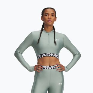 Top для тренувань жіночий Under Armour Heat Gear Rib 1/4 Zip silica green/silica green/white