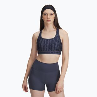 Бюстгальтер для тренувань Under Armour Crossback Mid Print downpour gray/midnight navy/midnight navy