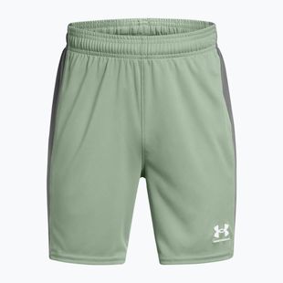 Шорти футбольні дитячі Under Armour Challenger Knit silica green / castlerock / white