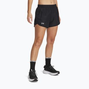 Шорти для бігу жіночі Under Armour Fly By 3" Novelty black / reflective