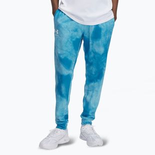 Штани чоловічі Under Armour Rival Terry Printed Jogger ether blue/onyx white