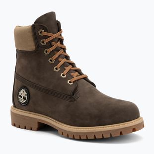 Черевики чоловічі Timberland Premium 6 Inch Lace Up Waterproof dark brown nubuck/olive