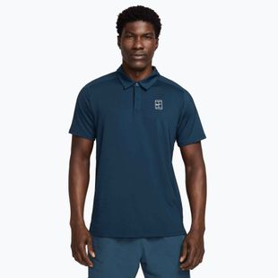 Футболка поло тенісна чоловіча Nike Court Dri-Fit Advantage armory navy / white / white