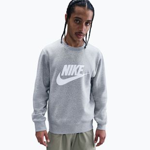 Кофта чоловіча Nike Sportswear Club Graphic Fleece Crew dark grey heather/white