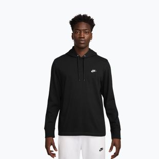 Кофта чоловіча Nike Sportswear Club Knit Pullover Hoodie black/black/white