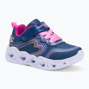 Кросівки дитячі SKECHERS Heart Lights Retro Hearts navy leather/multi trim