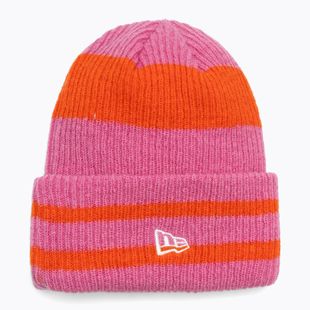 Шапка зимова жіноча New Era Stripe Cuff Knit Beanie pastel pink