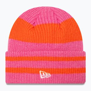 Шапка зимова жіноча New Era Stripe Cuff Knit Beanie pastel pink