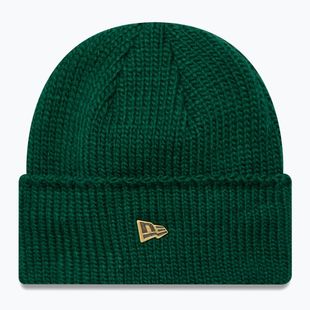 Шапка зимова New Era Metal Pin Wide Cuff Knit Beanie dark green