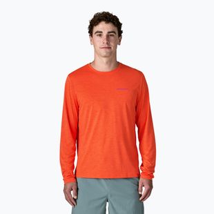 Лонгслів чоловічий Patagonia Capilene Cool Daily - Boardshort Logo orange peel/light orange peel x-dye