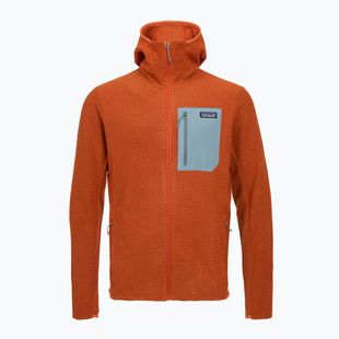 Кофта трекінгова чоловіча Patagonia R1 Air Full Zip Hoody coal orange