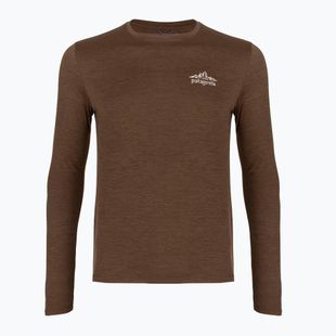Лонгслів трекінговий чоловічий Patagonia Cap Cool Daily Hut Tripper LS berm brown - light berm brown x-dye