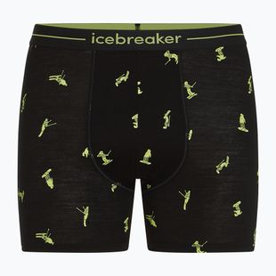 Труси термічні чоловічі icebreaker Anatomica Snow Day black/peridot/aop