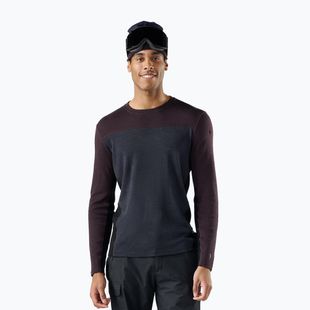 Кофта термоактивна чоловіча Smartwool Classic Thermal Merino Base Layer Colorblock Crew Boxed mink/charcoal