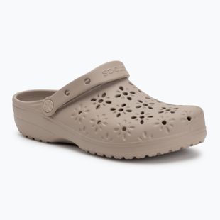 Шльопанці Crocs Classic Floral Cutout Clog taupe