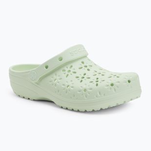Шльопанці Crocs Classic Floral Cutout Clog jade tint
