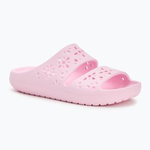 Шльопанці Crocs Classic Floral Cutout Sandal pink milk