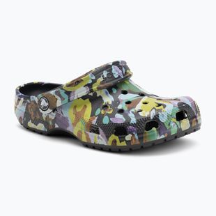 Шльопанці Crocs Classic Painted Floral black sand
