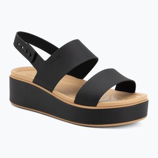 Сандалі жіночі Crocs Brooklyn Matte Wrap Low Wedge black/cashew
