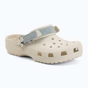 Шльопанці дитячі Crocs Classic Denim Flower Adjutment Backstrap summit white