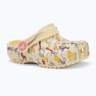 Шльопанці дитячі Crocs Classic Unicorn Graphic yellow light