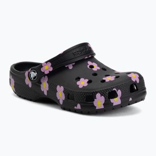Шльопанці дитячі Crocs Classic Flower black