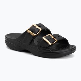 Шльопанці жіночі Crocs Saturday Metallic Buckle black